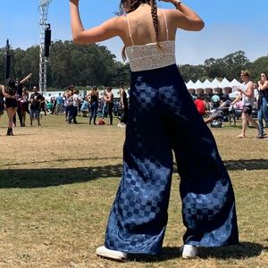 Silk wide leg flowy pants